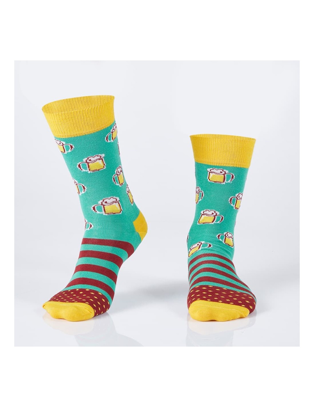 Green men\'s beer mug socks SM18 - Online store - Boutique